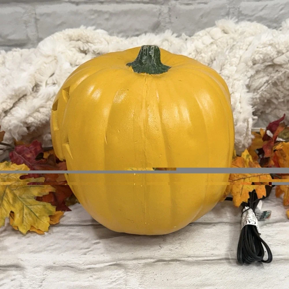 Halloween Jack O'Lantern Foam Blow Mold Light Up Pumpkin Happy Face 
